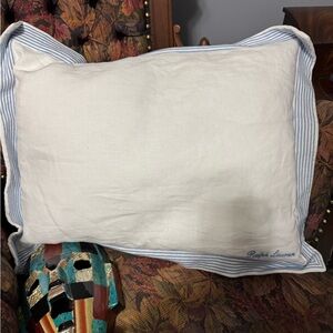 Ralph Lauren Cream and Blue Striped Pillowcase